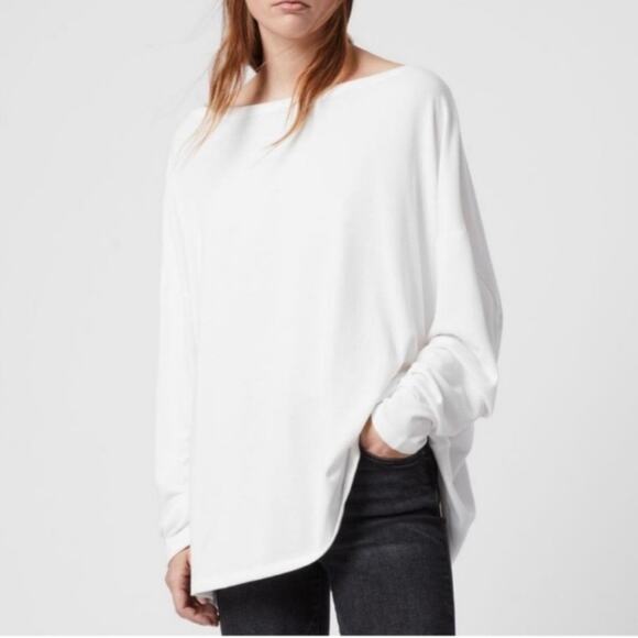 AllSaints Off the Shoulder Oversized Top - Picture 1 of 7